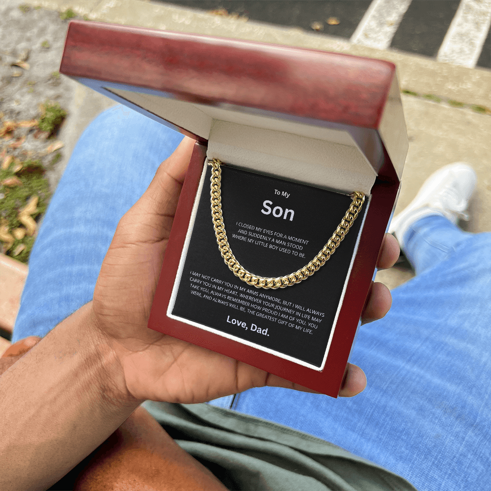 Son Cuban Link Chain "I Will always Carry You in My Heart"