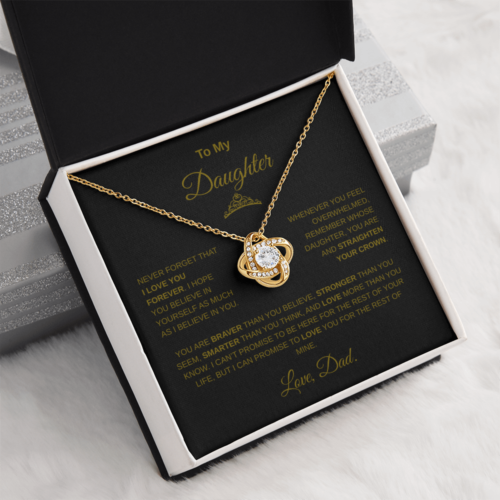 Beautiful Gift for Daughter from Dad "Never Forget that I Love You" Necklace