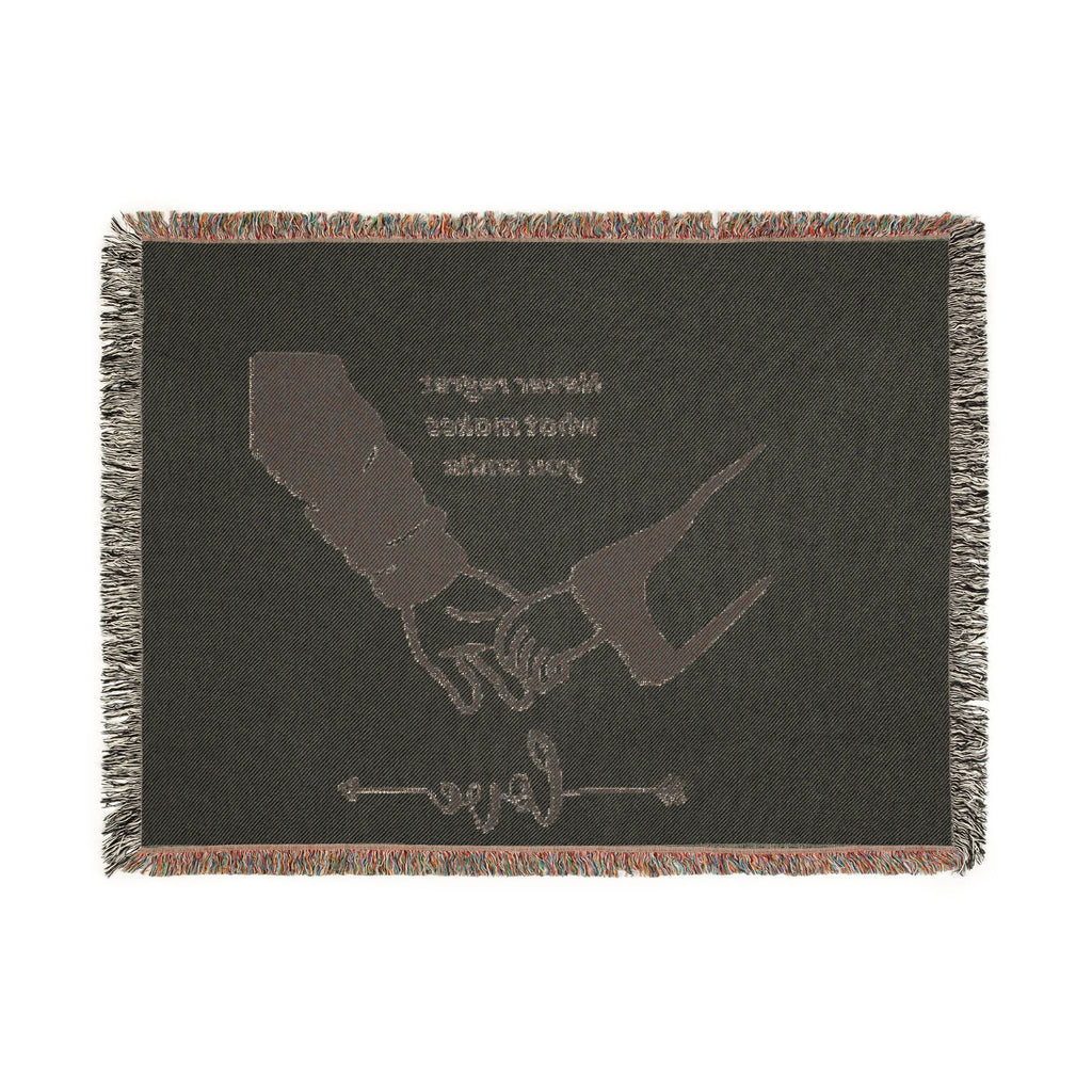 Love Promise Throw Blanket — "Never Regret What Makes You Smile" Woven Blanket