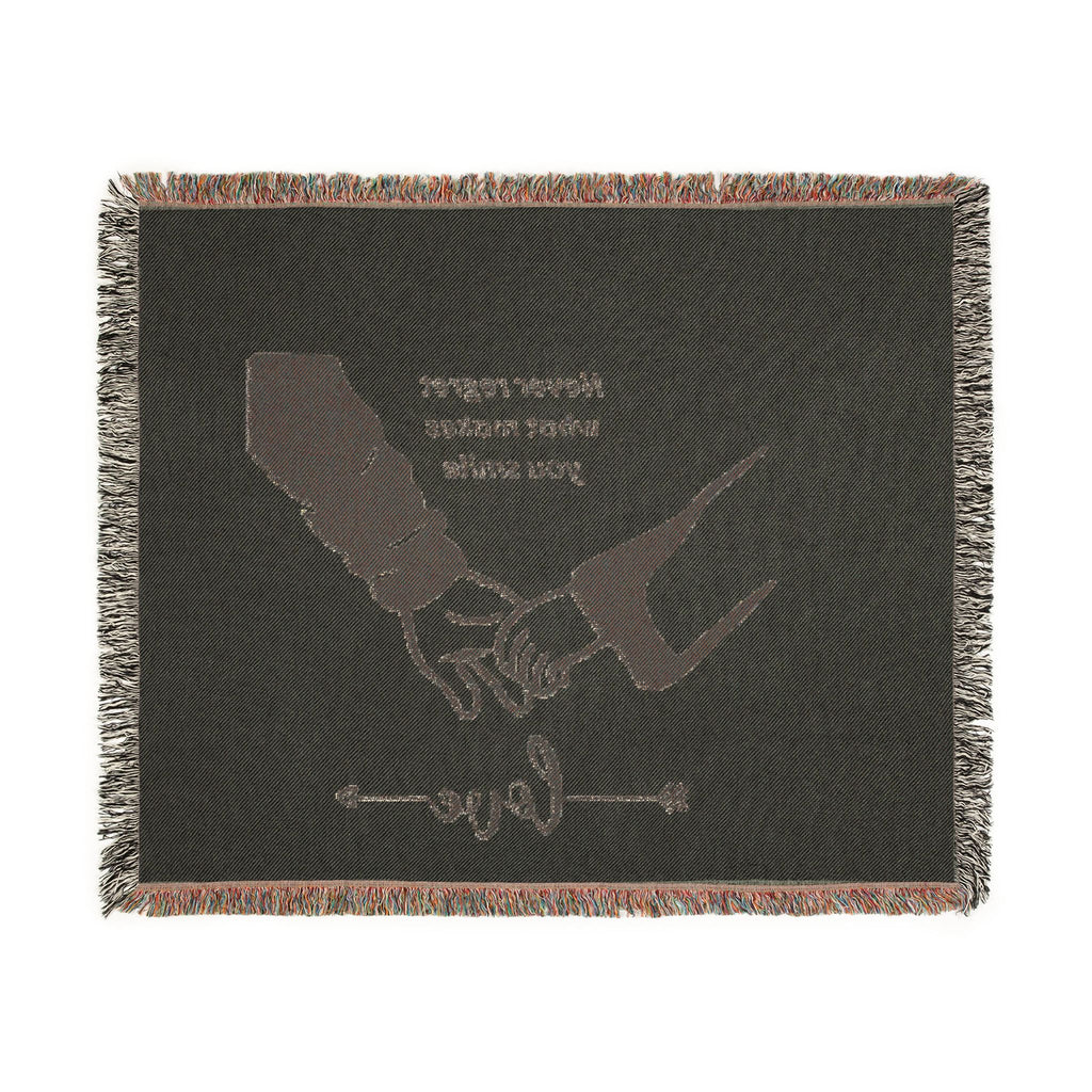 Love Promise Throw Blanket — "Never Regret What Makes You Smile" Woven Blanket