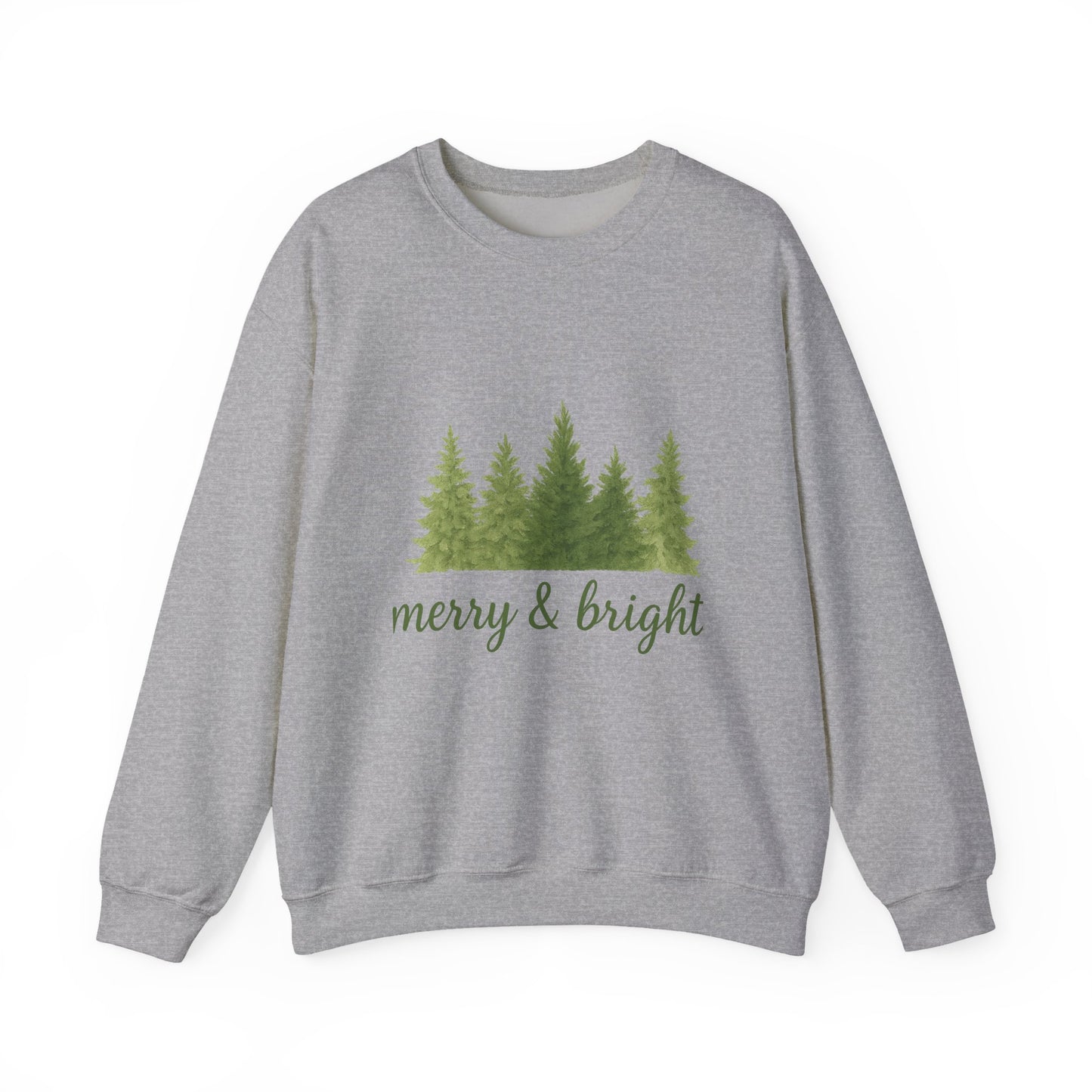 Merry & Bright Watercolor Pines Crewneck Sweatshirt