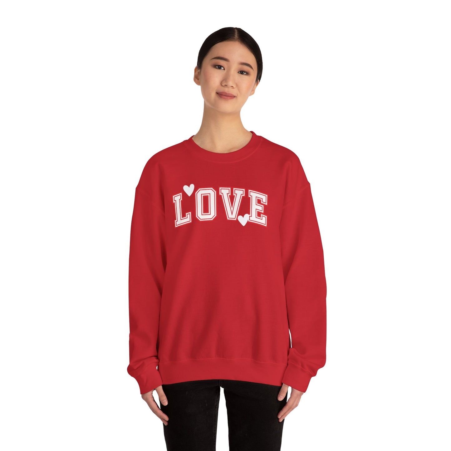 LOVE Pullover Sweatshirt – Retro Varsity Graphic Crewneck