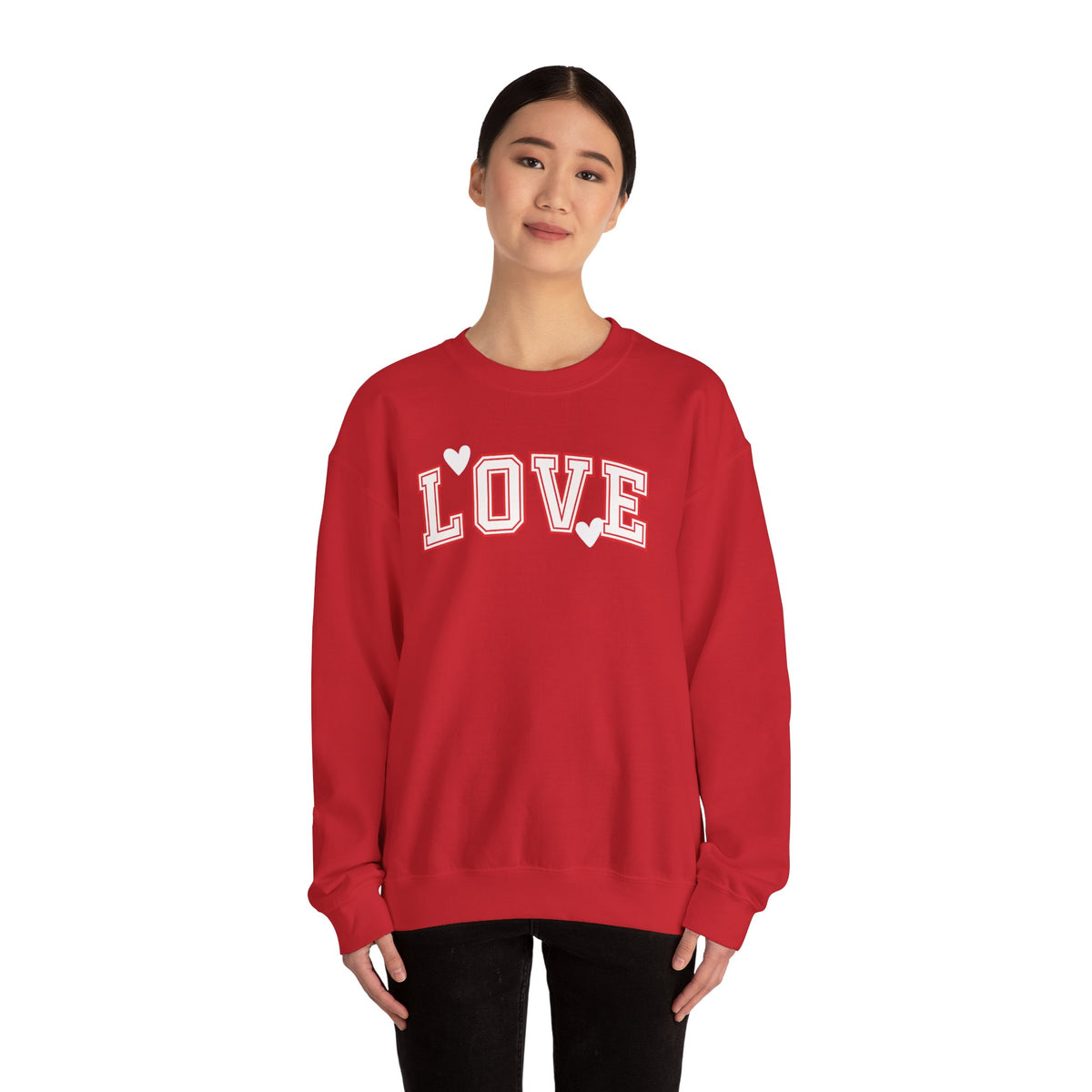 LOVE Pullover Sweatshirt – Retro Varsity Graphic Crewneck