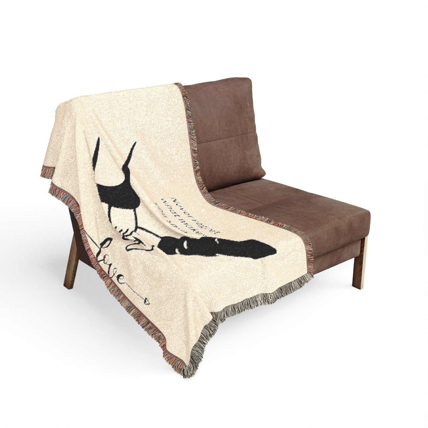 Love Promise Throw Blanket — "Never Regret What Makes You Smile" Woven Blanket
