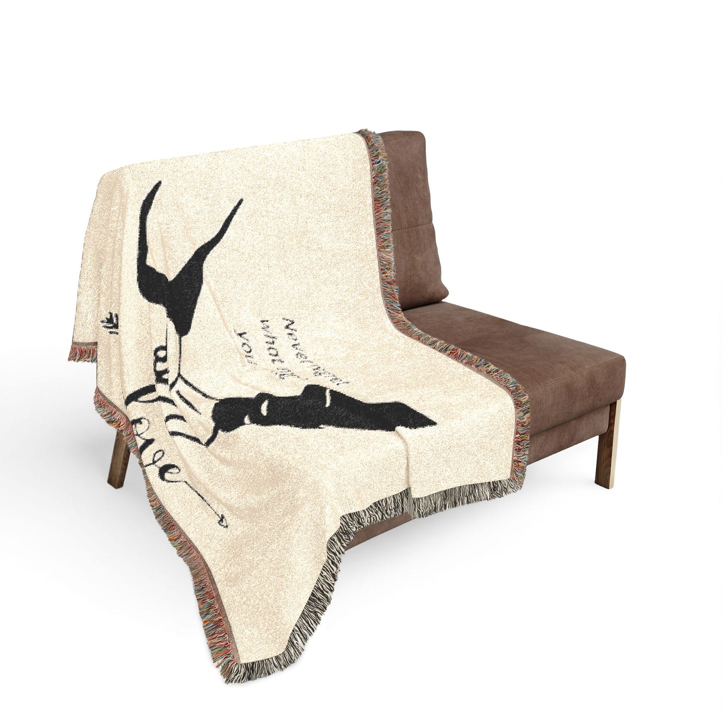 Love Promise Throw Blanket — "Never Regret What Makes You Smile" Woven Blanket