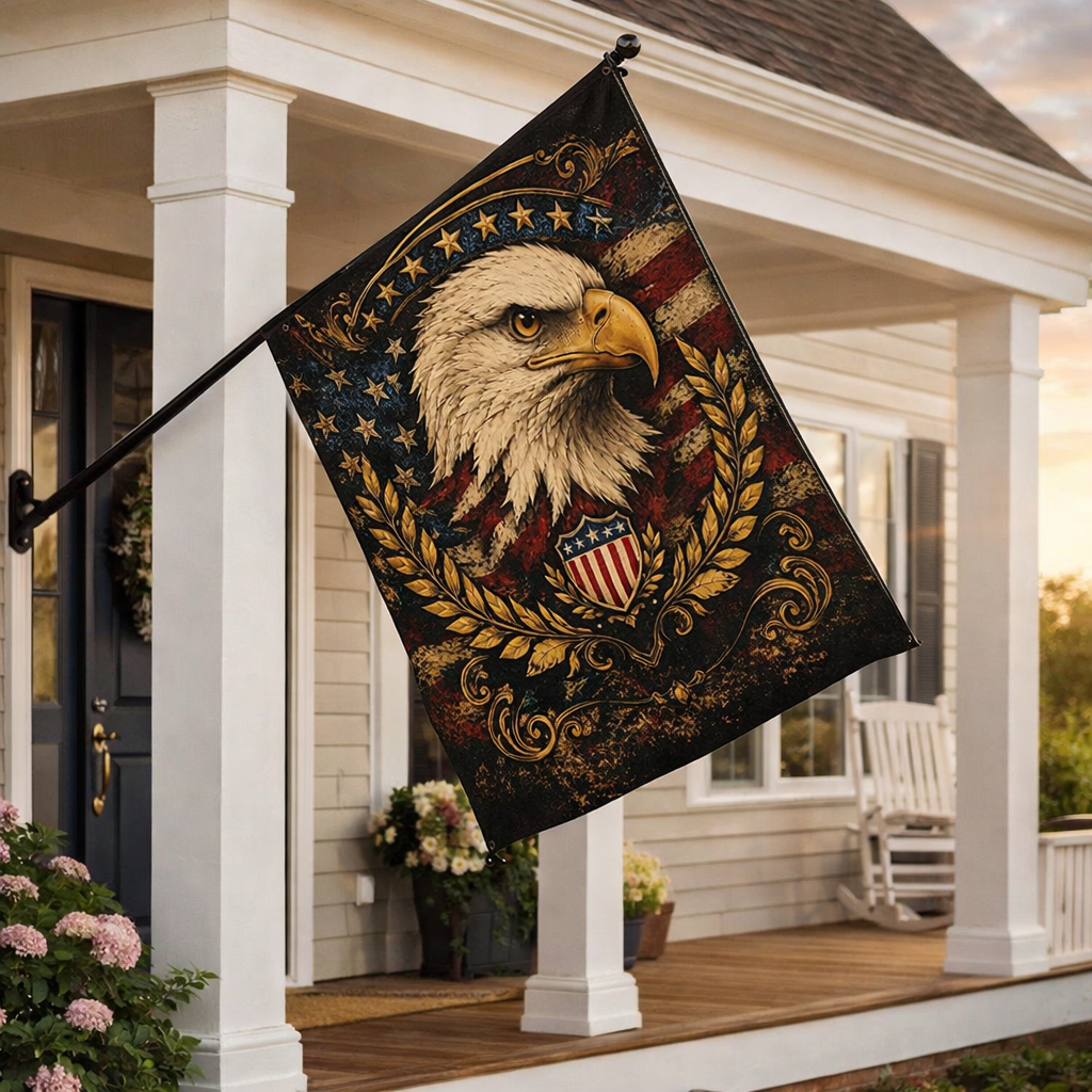 Patriotic Eagle Double-Sided Garden & Outdoor Flag