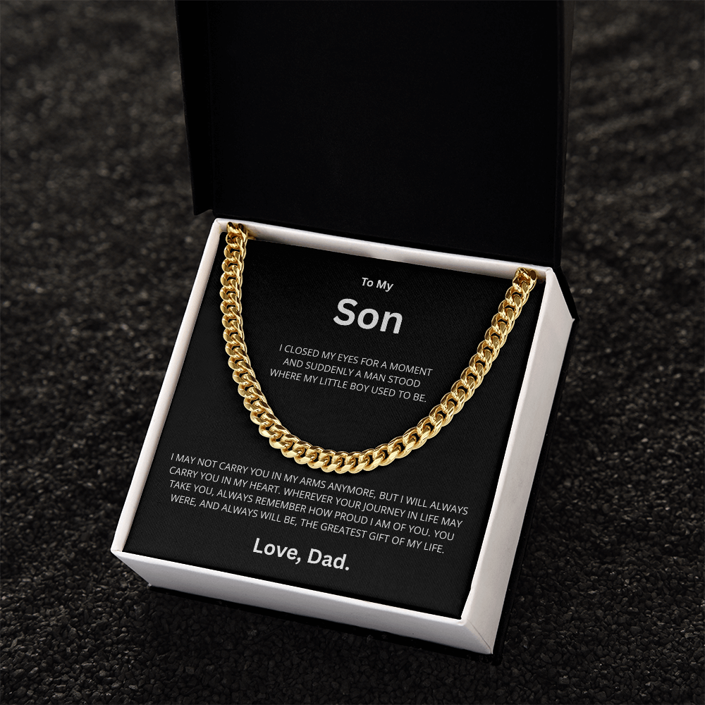 Son Cuban Link Chain "I Will always Carry You in My Heart"