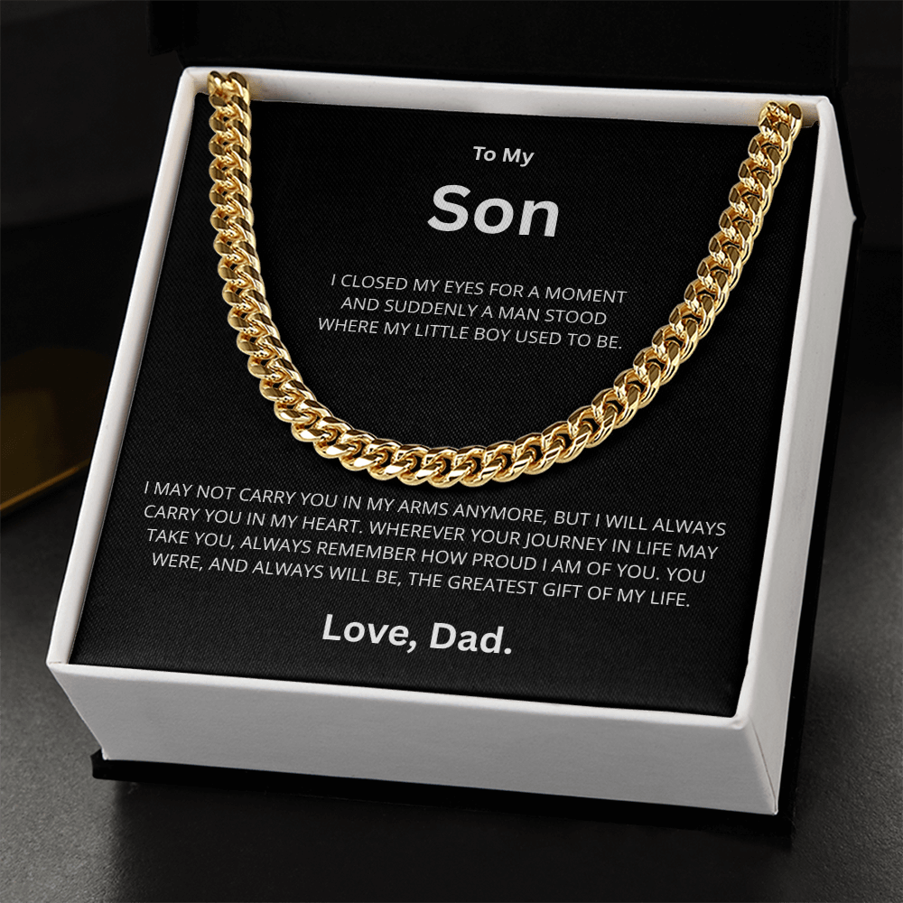 Son Cuban Link Chain "I Will always Carry You in My Heart"