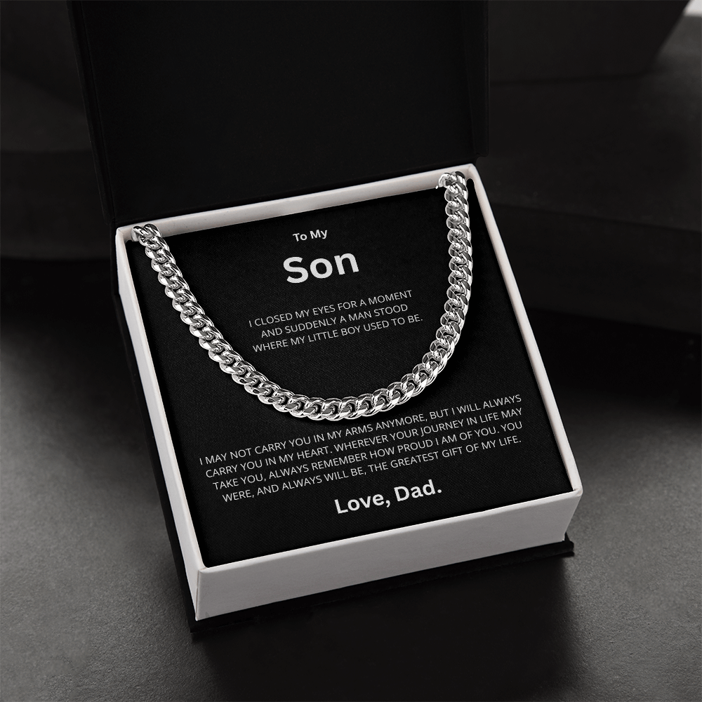 Son Cuban Link Chain "I Will always Carry You in My Heart"