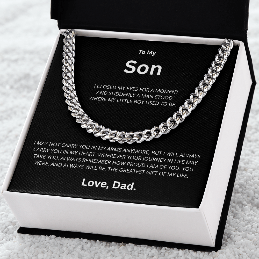 Son Cuban Link Chain "I Will always Carry You in My Heart"