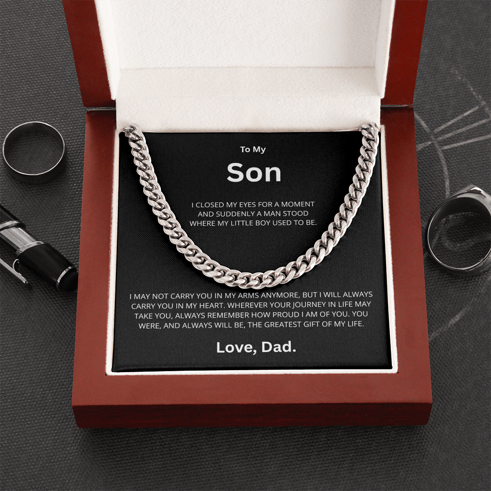 Son Cuban Link Chain "I Will always Carry You in My Heart"