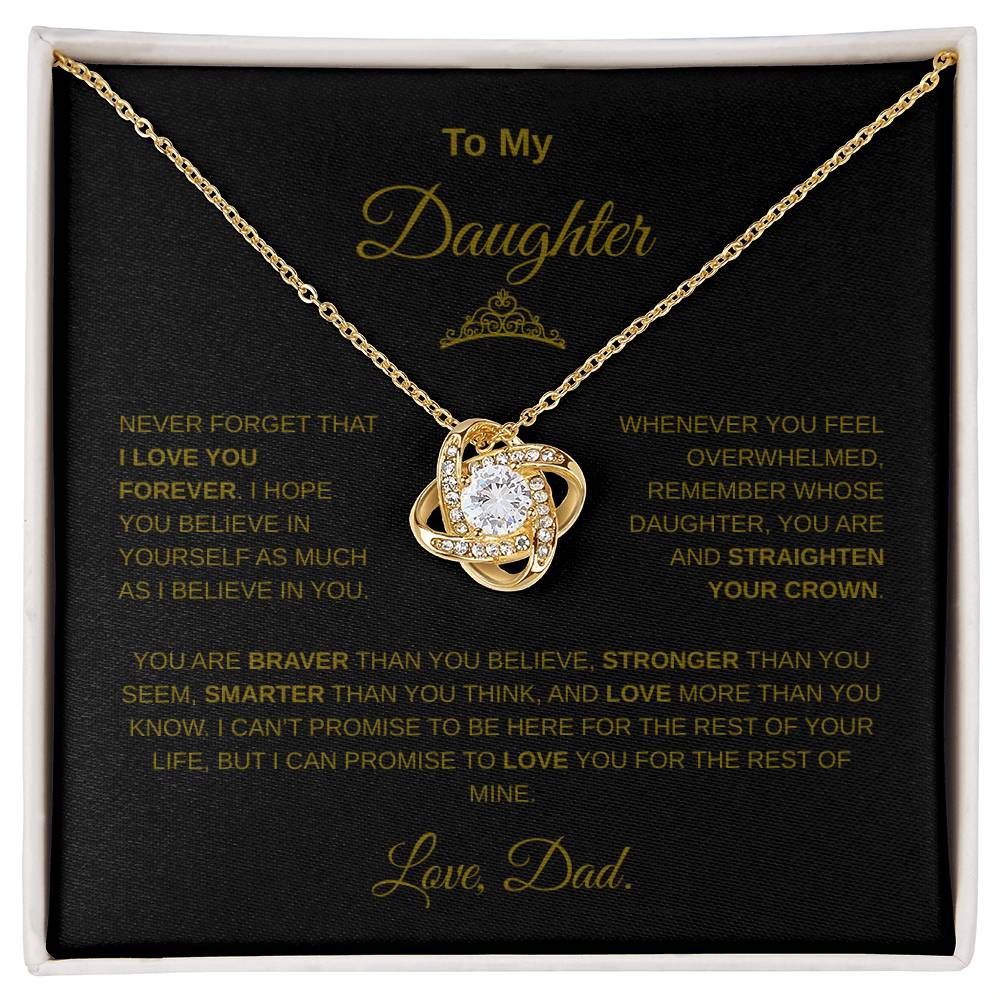Beautiful Gift for Daughter from Dad "Never Forget that I Love You" Necklace
