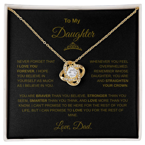 Beautiful Gift for Daughter from Dad "Never Forget that I Love You" Necklace