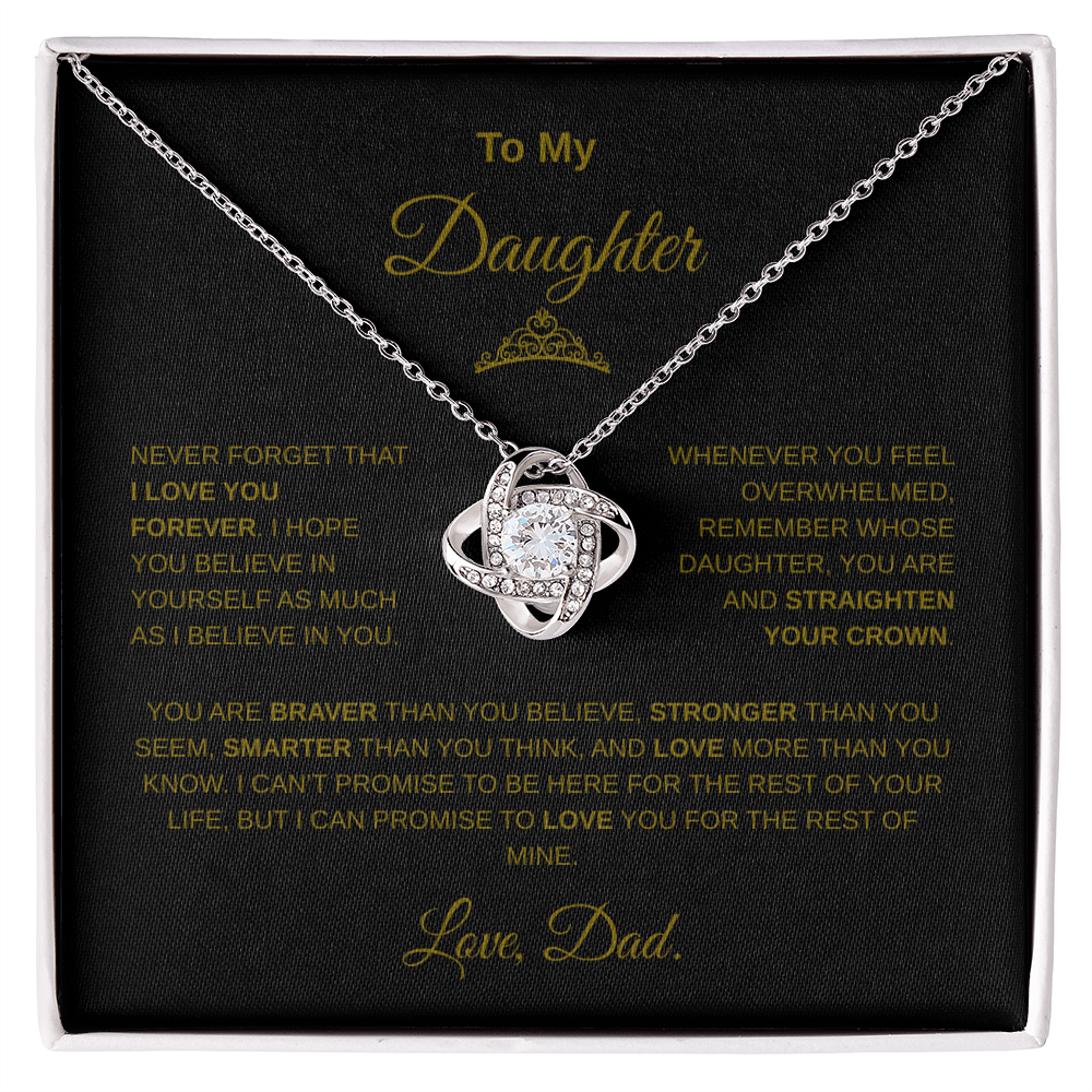 Beautiful Gift for Daughter from Dad "Never Forget that I Love You" Necklace