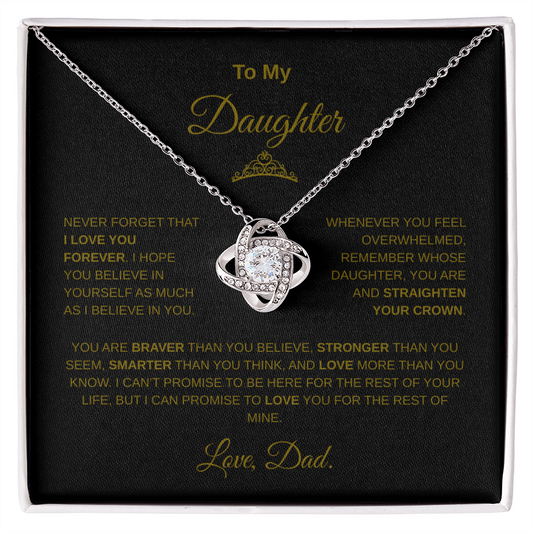 Beautiful Gift for Daughter from Dad "Never Forget that I Love You" Necklace