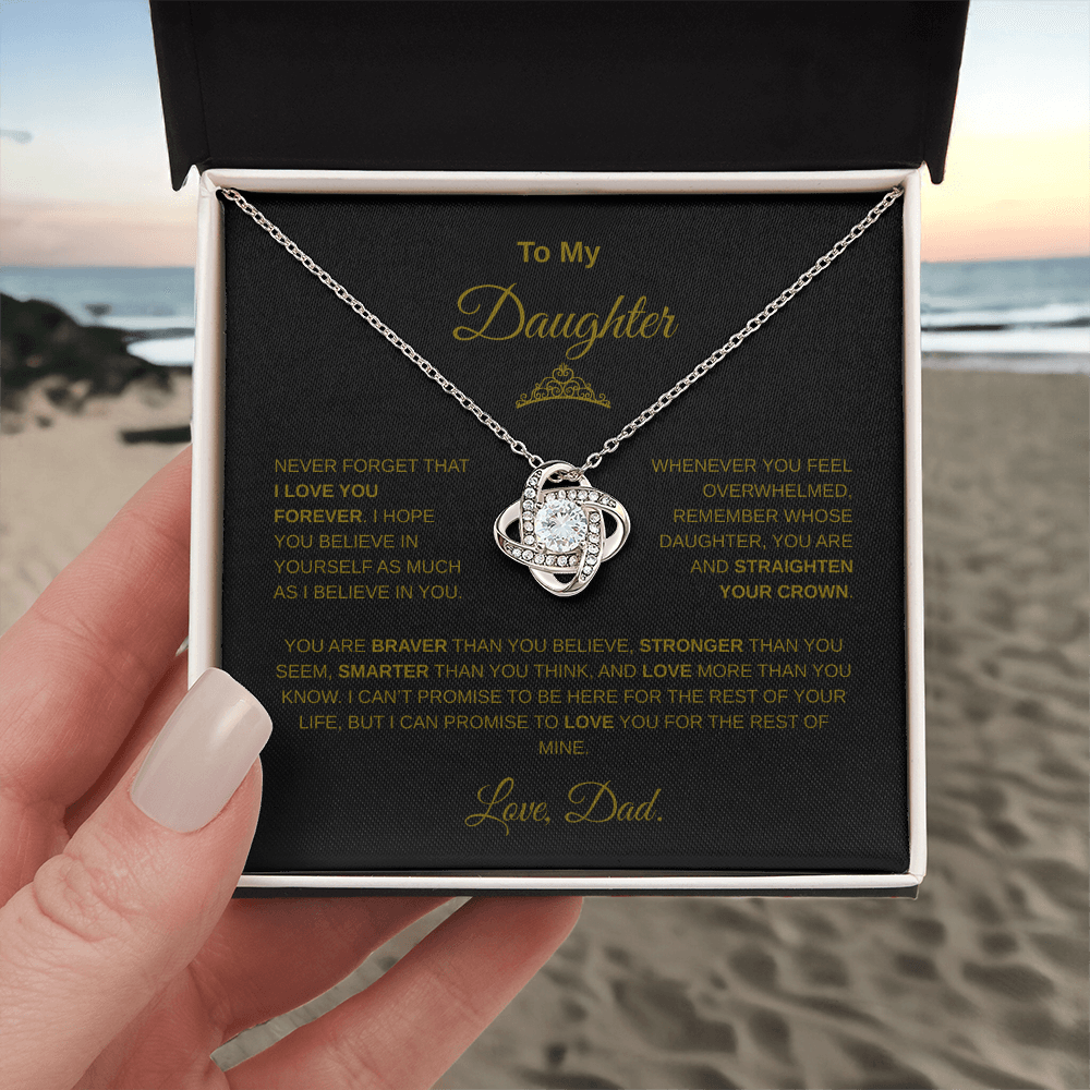 Beautiful Gift for Daughter from Dad "Never Forget that I Love You" Necklace