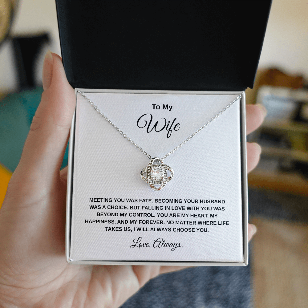 To My Wife - Love Knot Necklace A Gift That Says What Words Sometimes Can't!