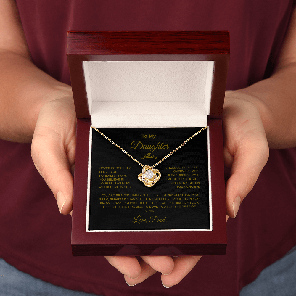 Beautiful Gift for Daughter from Dad "Never Forget that I Love You" Necklace