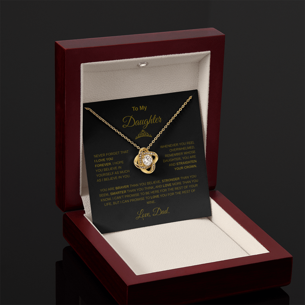 Beautiful Gift for Daughter from Dad "Never Forget that I Love You" Necklace