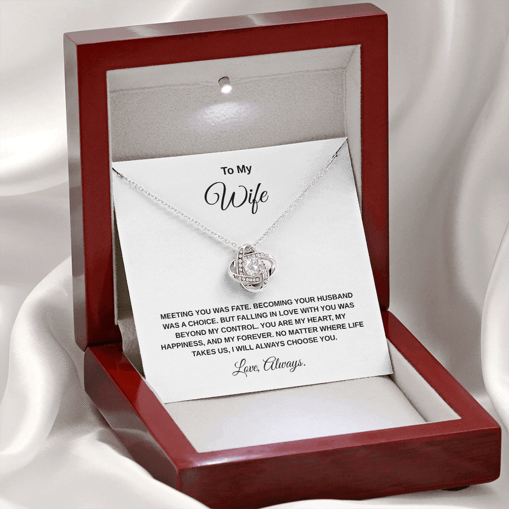 To My Wife - Love Knot Necklace A Gift That Says What Words Sometimes Can't!