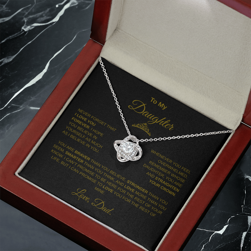 Beautiful Gift for Daughter from Dad "Never Forget that I Love You" Necklace