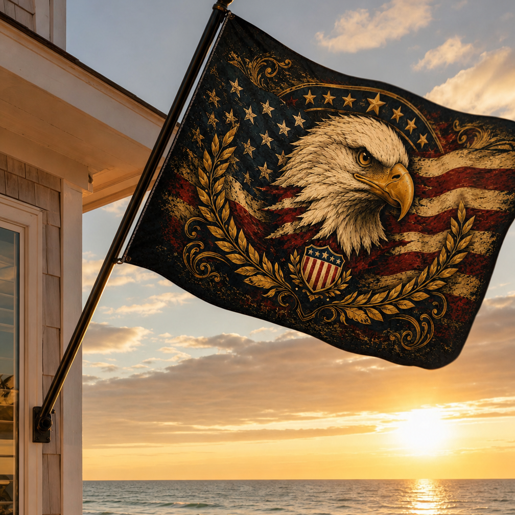 Patriotic Eagle Double-Sided Garden & Outdoor Flag