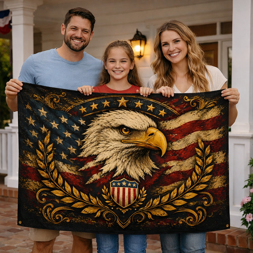 Patriotic Eagle Double-Sided Garden & Outdoor Flag