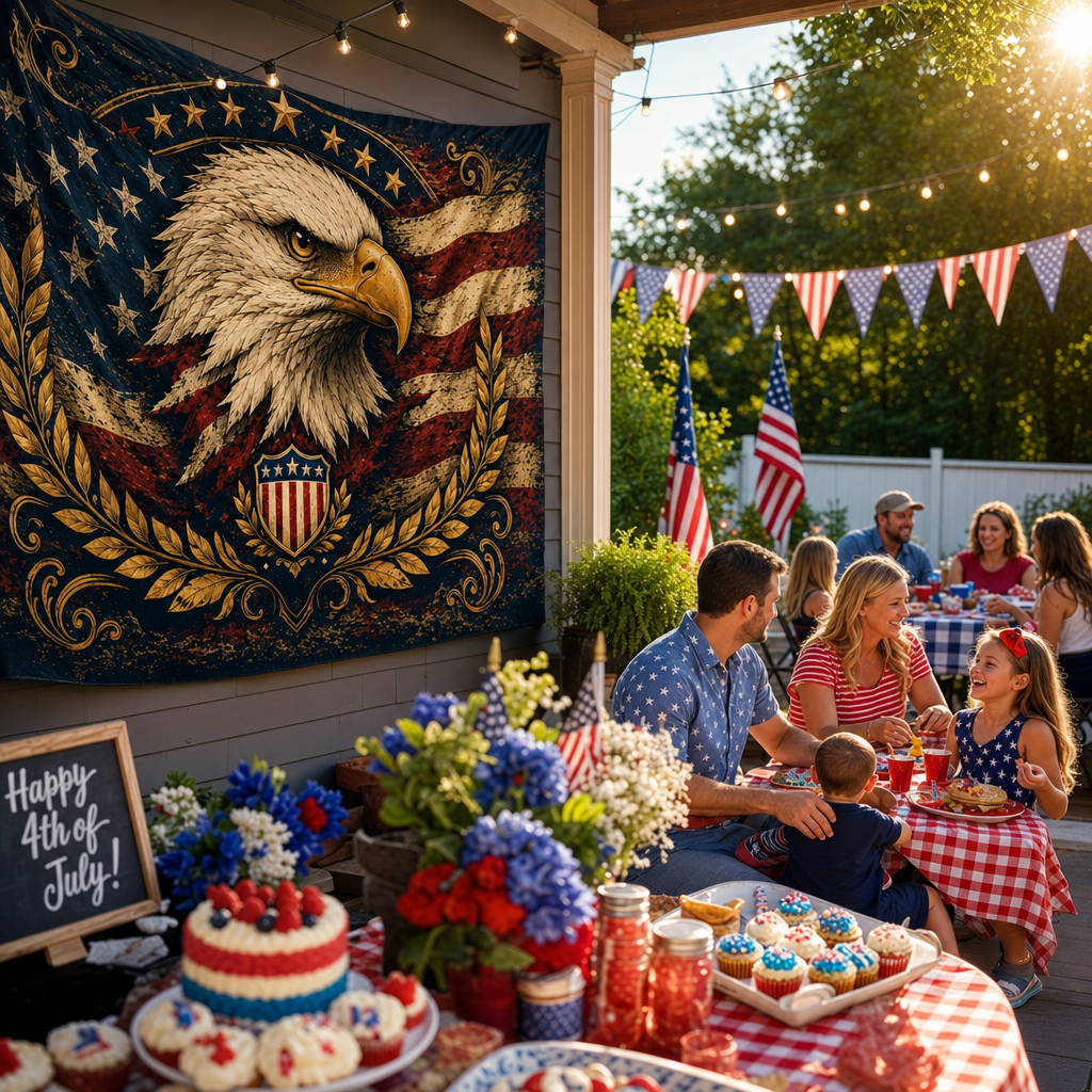 Patriotic Eagle Double-Sided Garden & Outdoor Flag
