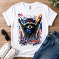 Patriotic Raccoon T‑Shirt – Funny 4th of July Graphic Tee
