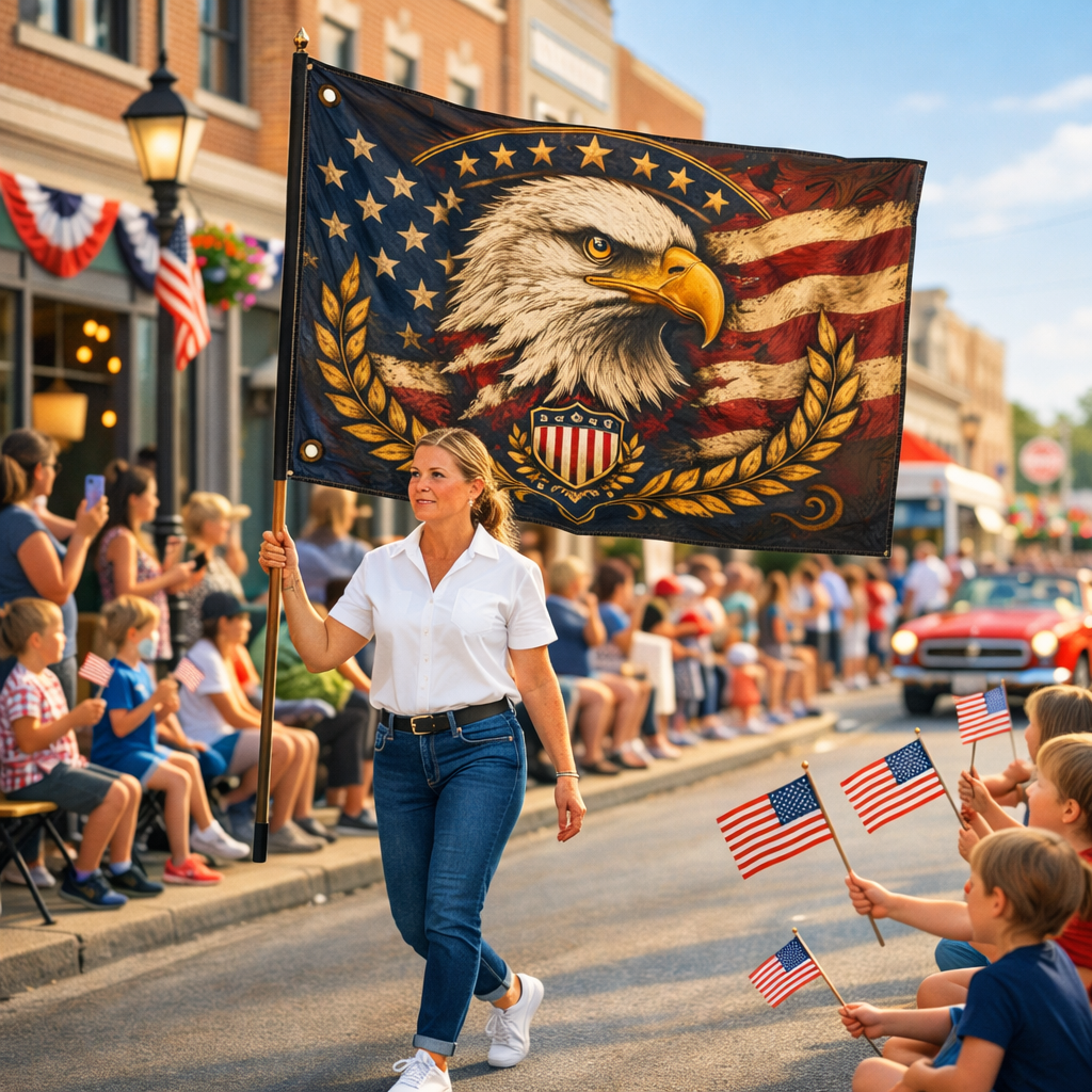 Patriotic Eagle Double-Sided Garden & Outdoor Flag